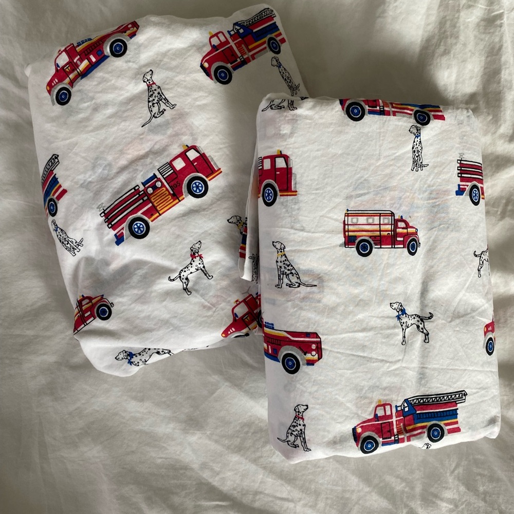 The Company Store Fireman’s Best Friend twin sheets
